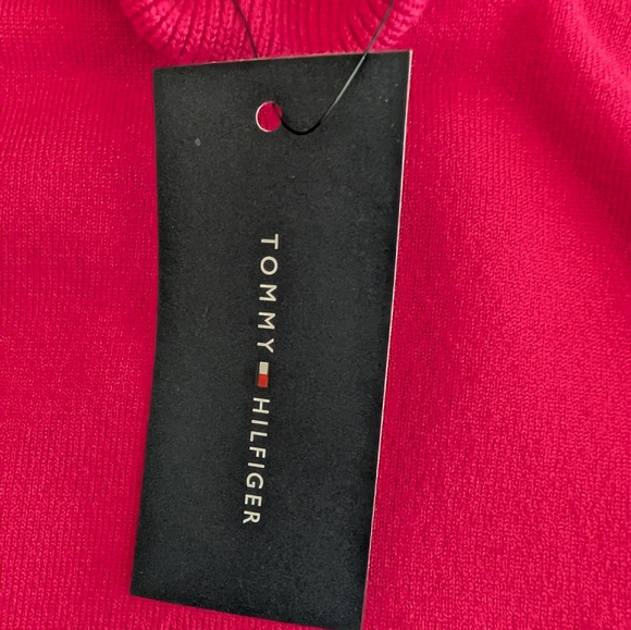 Tommy Hilfiger Women's Turtleneck Sweater M Hot Pink Bunched Shoulder Sleeve NWT - Picture 9 of 11